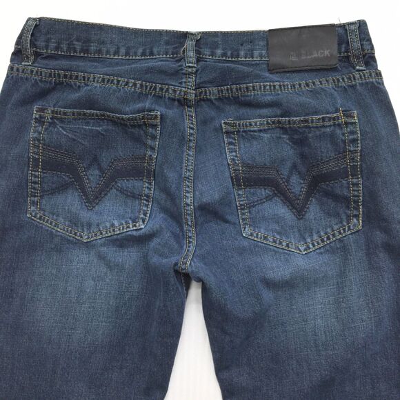 BUCKLE BLACK Jeans Men's 33 x 32 Low-Rise Slim Straight Rip Repair Denim Blue - Picture 7 of 16